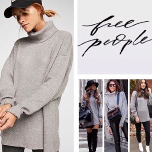 Free People Softly Structured Gray Tunic Sweater